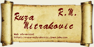 Ruža Mitraković vizit kartica